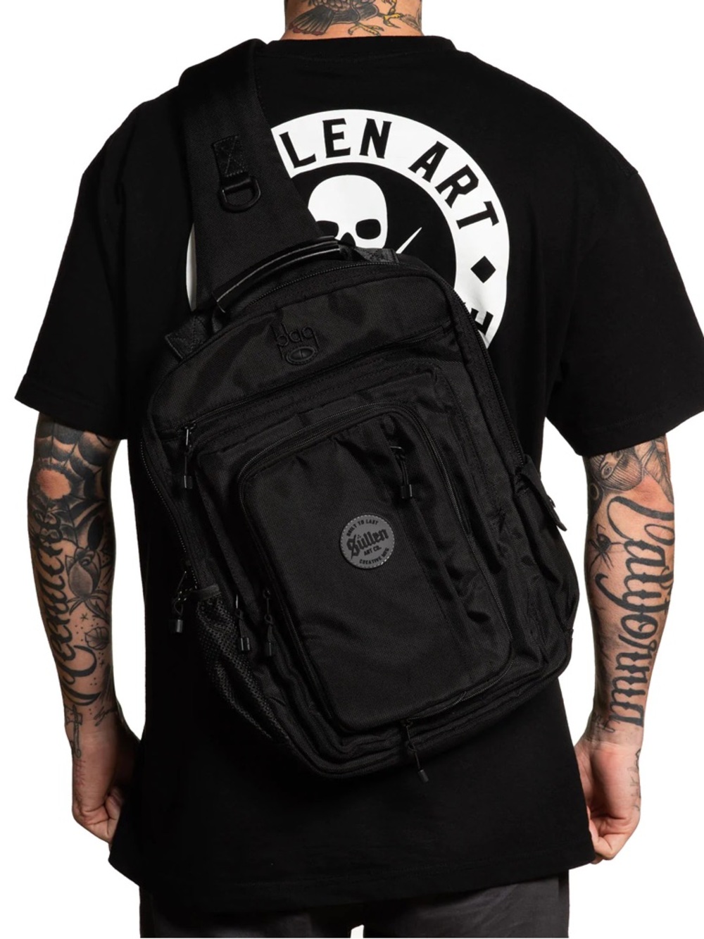 Sullen Art Co Black Tactical Backpack Multi Pocket Travel Work Bag